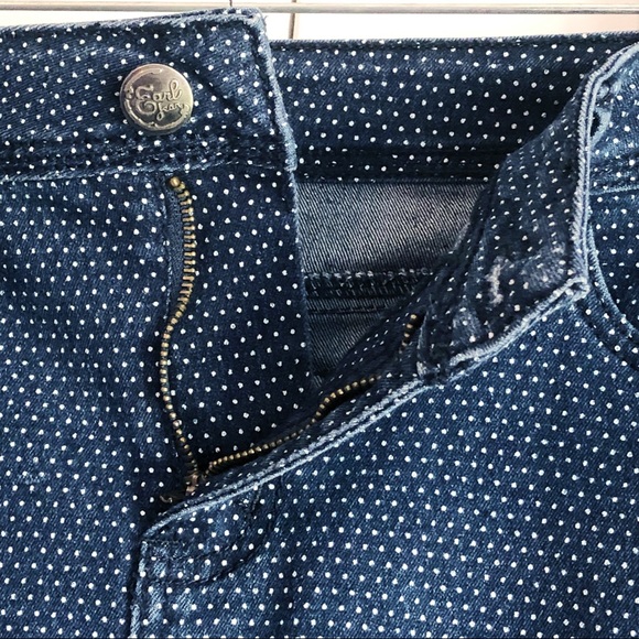 Earl Jean Blue Denim Polka Dot Print Mini Skirt Size 10 - Picture 9 of 16